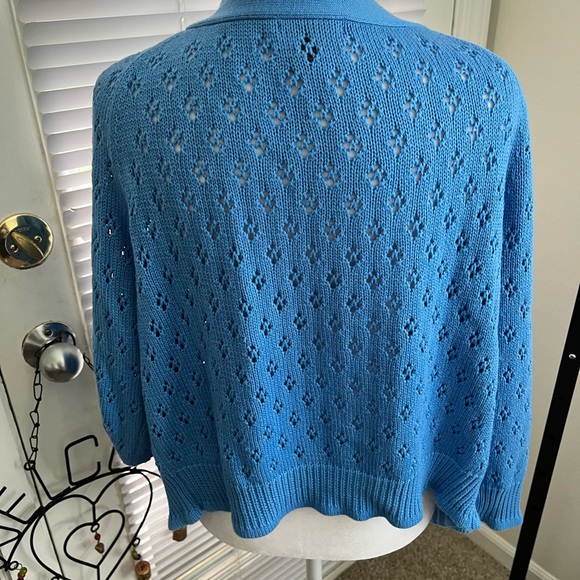 GRACE ELEMENTS PRE-LOVED BABY BLUE SHORT SLEEVES KNIT SHRUG - Picture 9 of 13